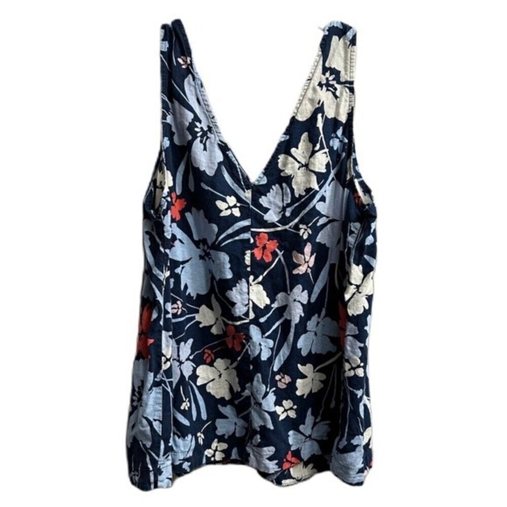 Time&Tru Floral V-Neck Woven Tank Top Medium 8-10 - Picture 9 of 16